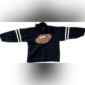 Navy Knitted Football Sweater